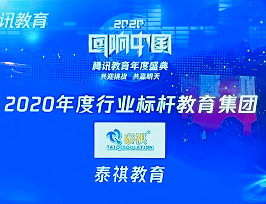 泰祺教育榮獲“回響中國”騰訊教育年度盛典“2020年度行業(yè)標(biāo)桿教育集團”大獎